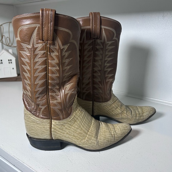 Vintage Tony Lama Gold Label Exotic Leather Western Cowboy Boots Women’s 6.5–7 - Picture 2 of 9